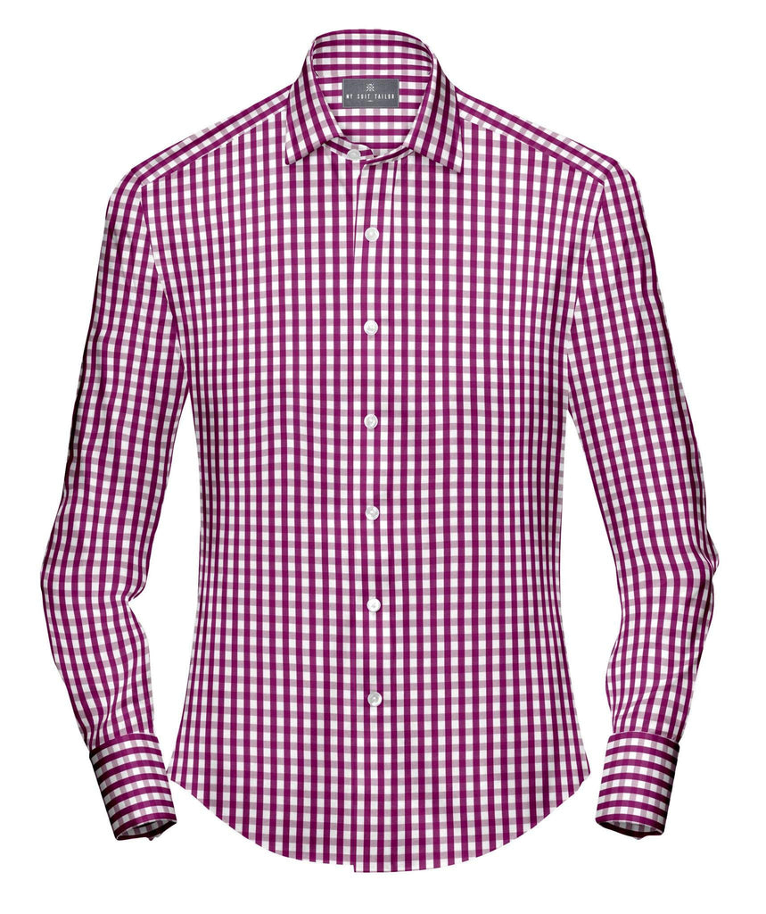 Purple Gingham Casual Shirt