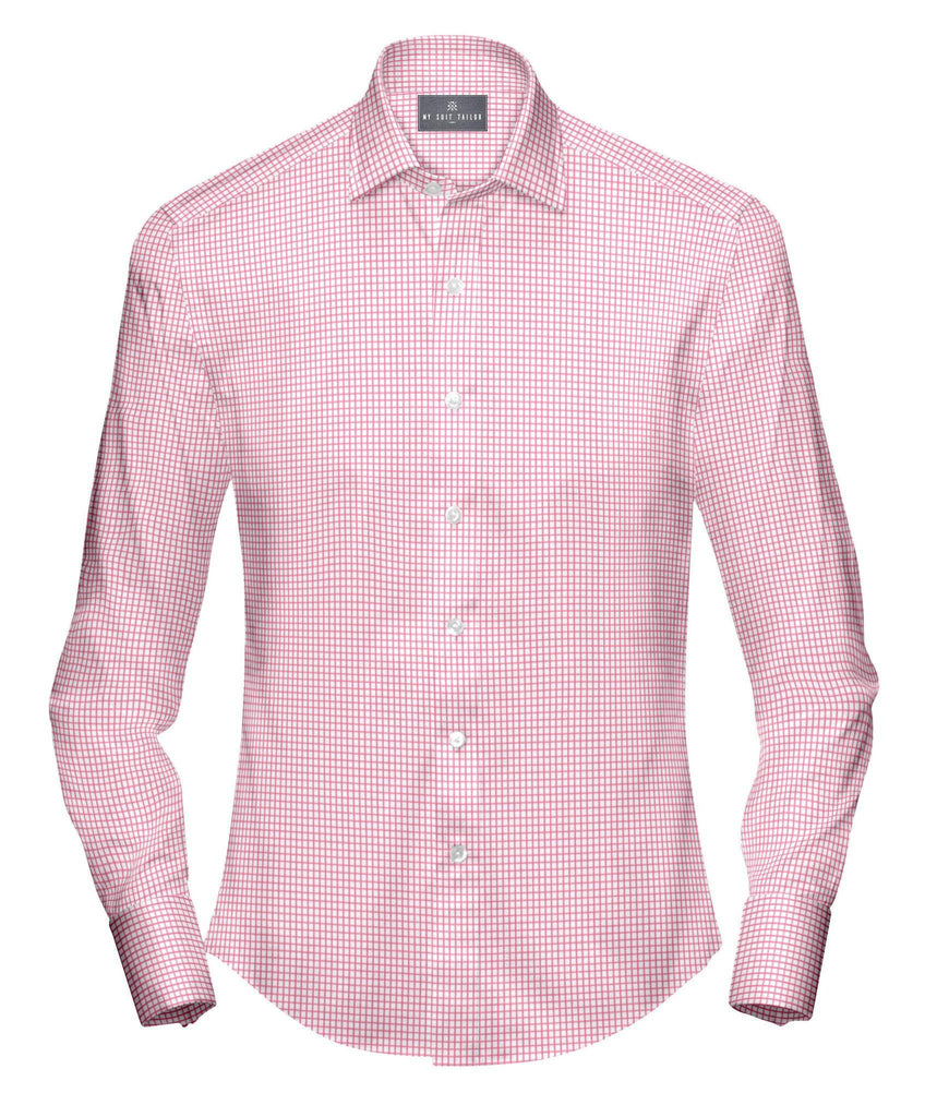 Pink On White Check Shirt