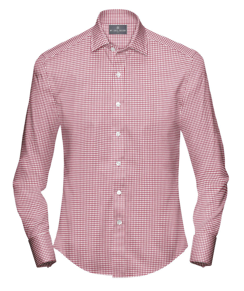 Red On White Check Shirt