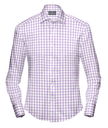 Tailored Shirts for Men: Buy Lilac Check Dress Shirt Online | My Suit Tailor Slim / L Tailored Shirts for Men: Buy Lilac Check Dress Shirt Online | My Suit Tailor Slim / L