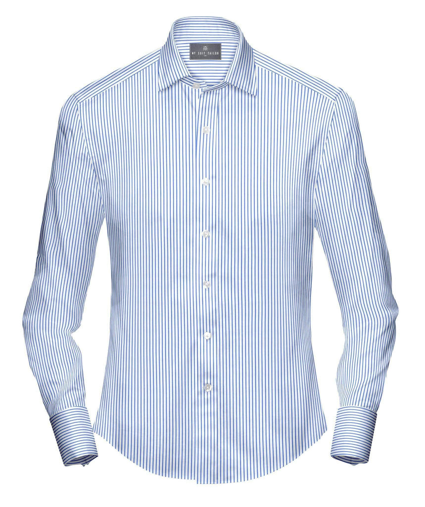 Light Blue Striped Shirt for Men | Formal Blue Office Shirt – My Suit Tailor Regular / XS