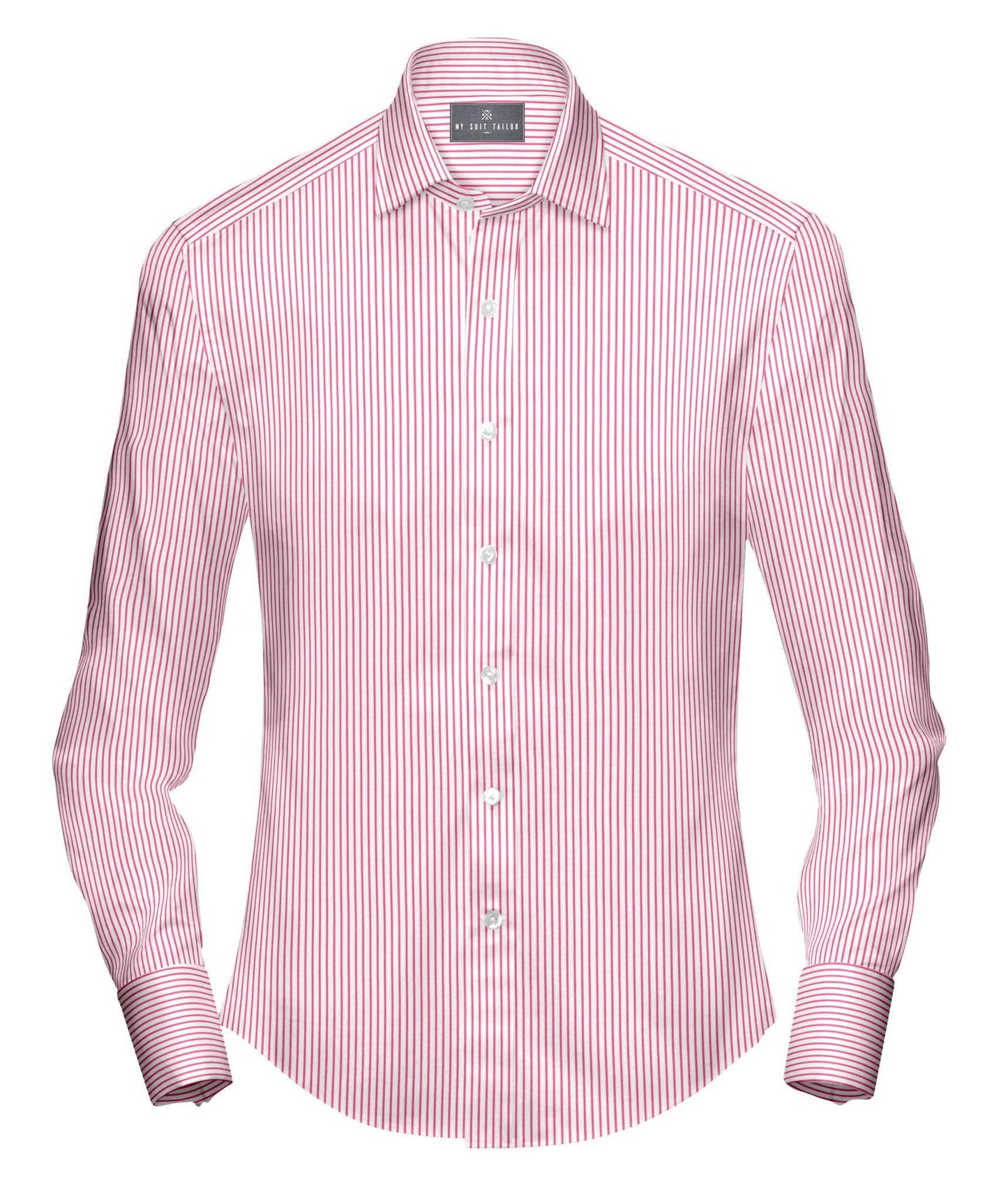 Buy Tailored Shirt for men: White with Red Stripe | My Suit Tailor