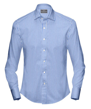 Soho Blue and White Striped Shirt for Men – Office Ready