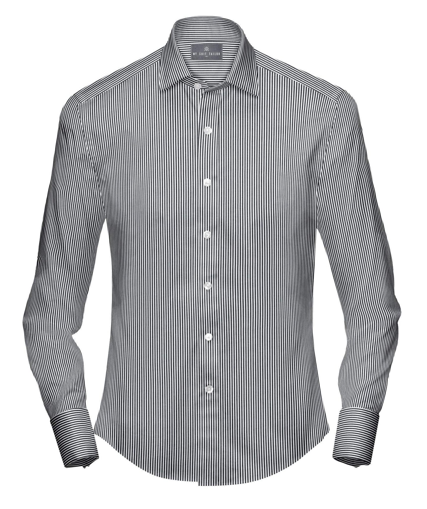 Tailored Shirts for Men: Buy Black Stripe Dress Shirt Online | My Suit Tailor Regular / M - 16 Tailored Shirts for Men: Buy Black Stripe Dress Shirt Online | My Suit Tailor Regular / M - 16