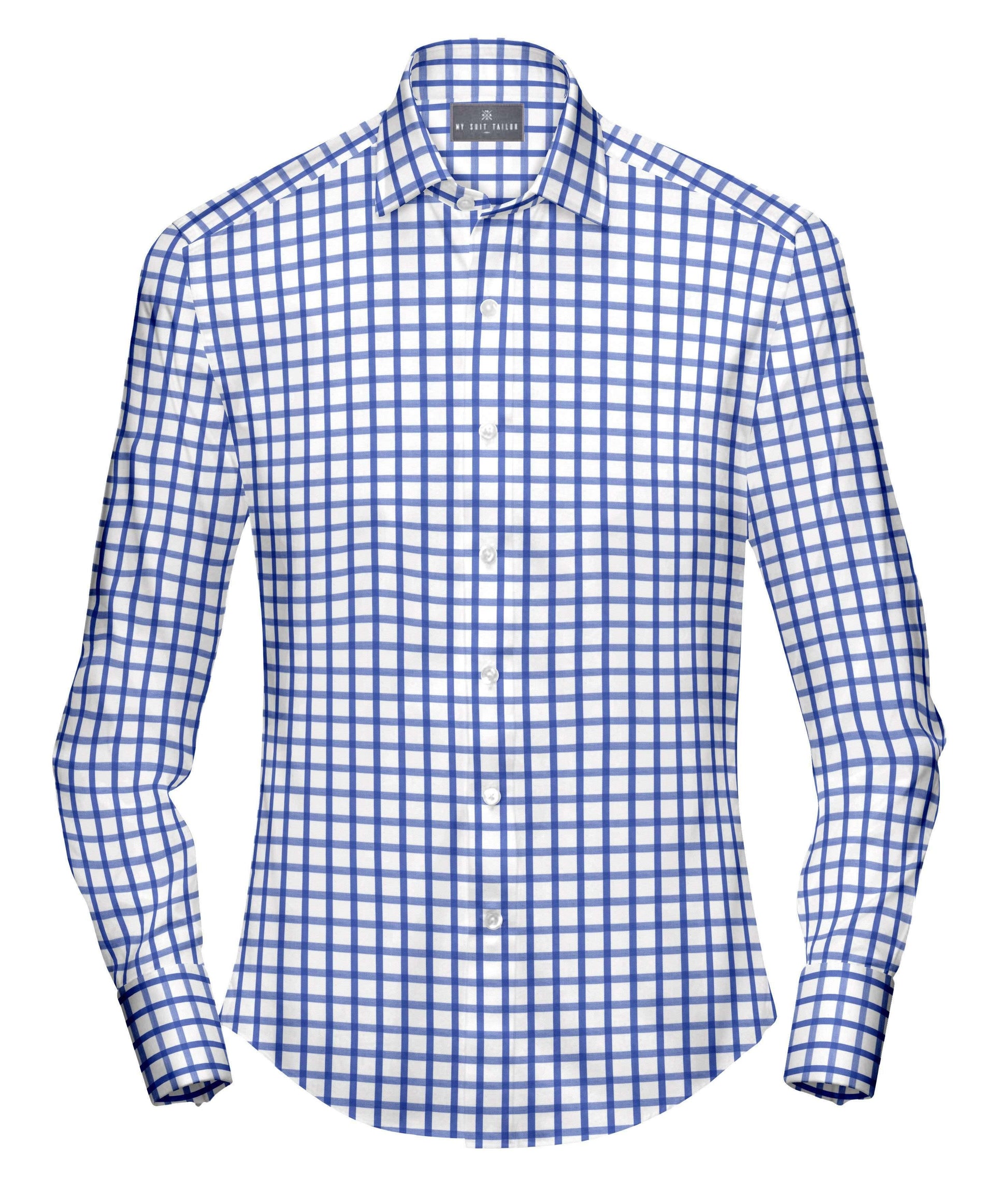 Blue Check Dress Shirt | Custom Tailored Shirts for Men: Buy Blue Check Dress Shirt Online Slim / XXL - 17.5 Blue Check Dress Shirt | Custom Tailored Shirts for Men: Buy Blue Check Dress Shirt Online Slim / XXL - 17.5