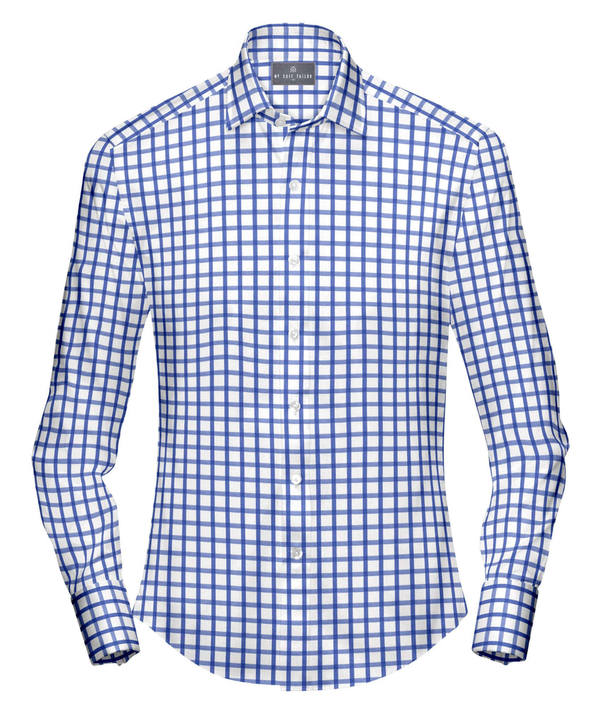 Tailored Shirts for Men: Buy Blue Check Dress Shirt Online