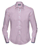 Buy Tailored Shirt for men: Red and Blue Stripe Shirt | My Suit Tailor