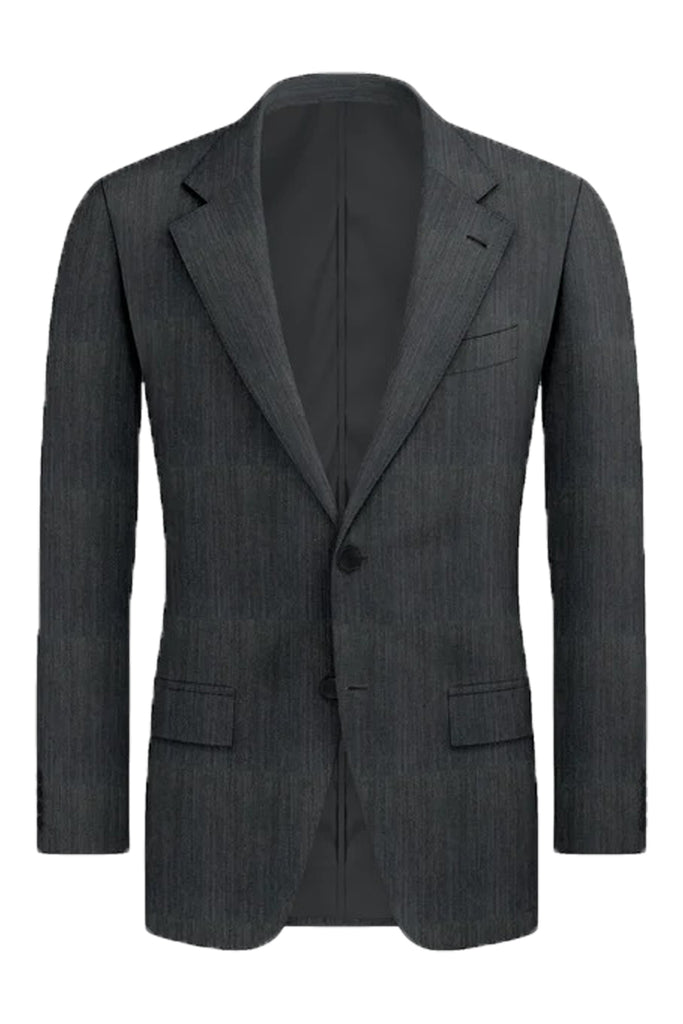 Loro Piana-Dark Grey Herringbone Suit