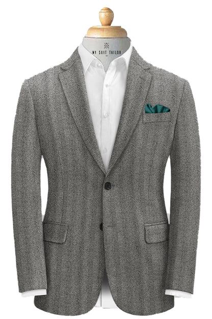 Buy Grey Herringbone Tweed Suit Custom-Tailored Suits for Men