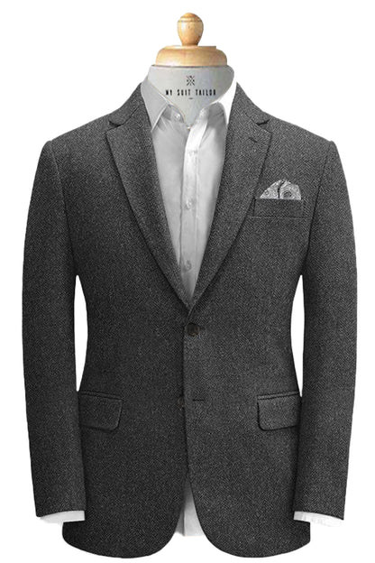 Buy Charcoal Grey Tweed Suit Custom-Tailored Suits for Men My