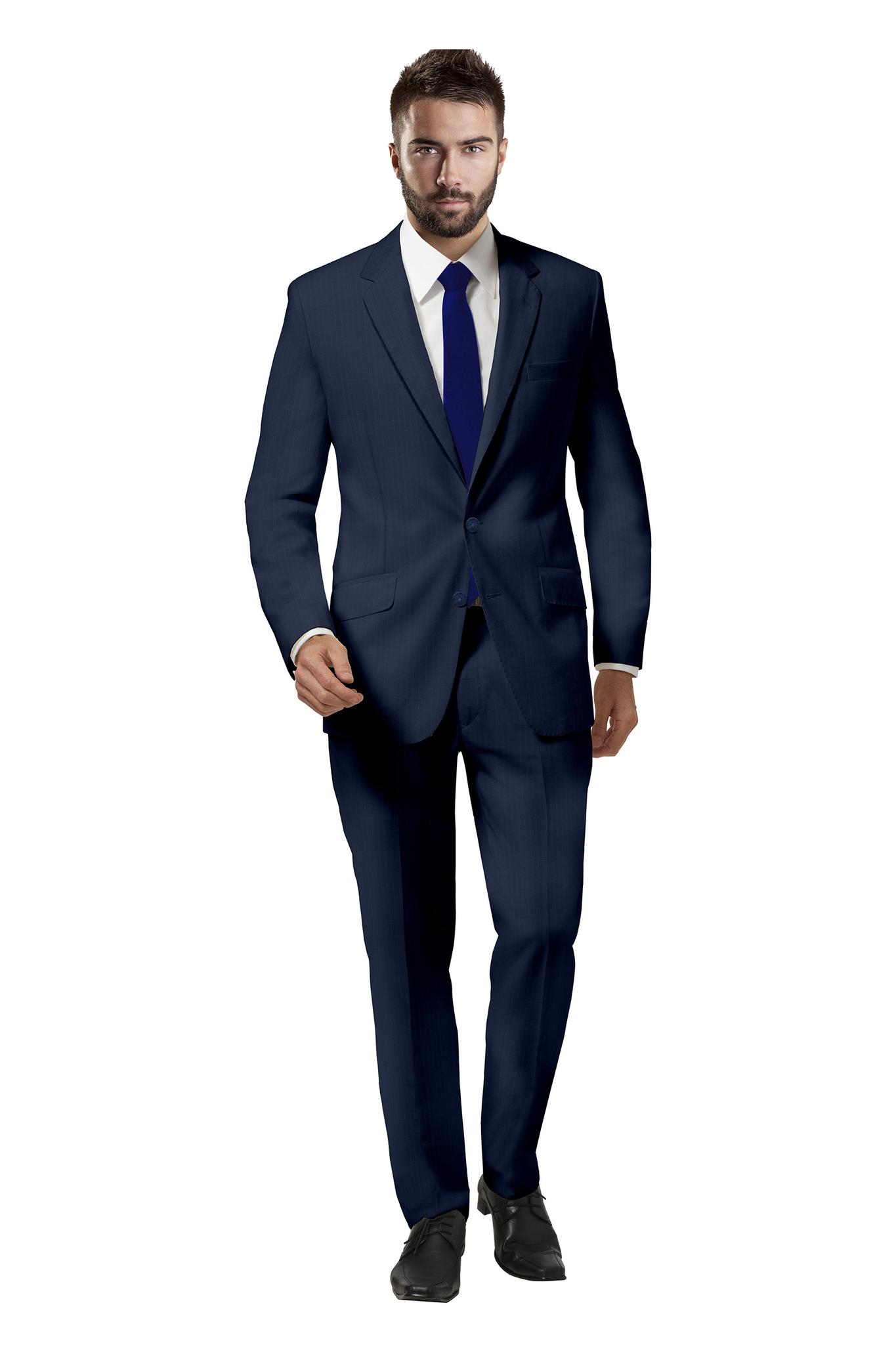 Suits for men: Buy Cobalt Blue Stripe Suit Online- My Suit Tailor