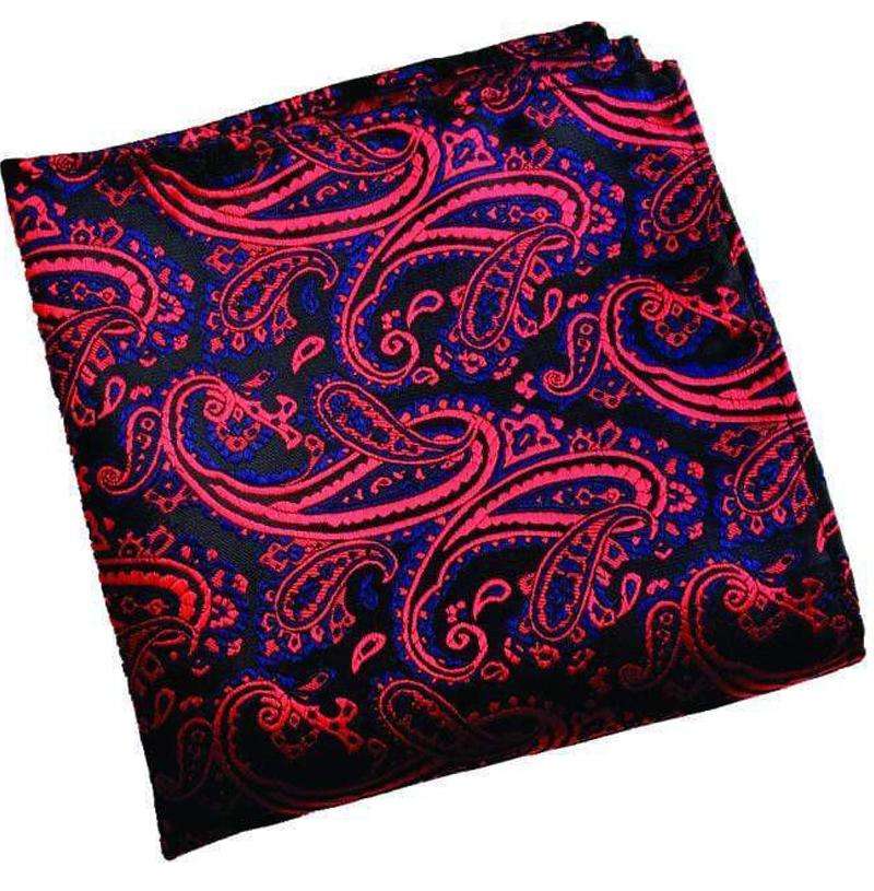 Red Paisley Pocket Square