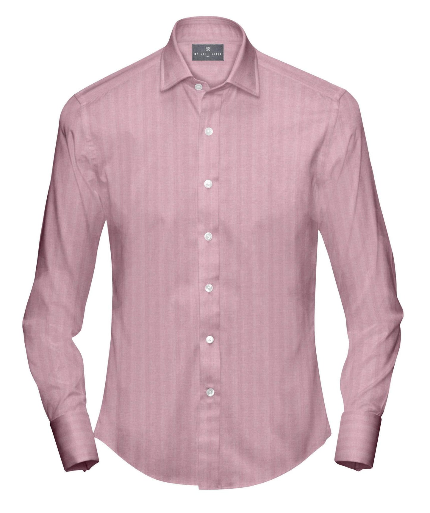 Pink Herringbone Shirt for Men | Custom Pink Dress Shirt My Suit Tailor Slim / M - 16 Pink Herringbone Shirt for Men | Custom Pink Dress Shirt My Suit Tailor Slim / M - 16