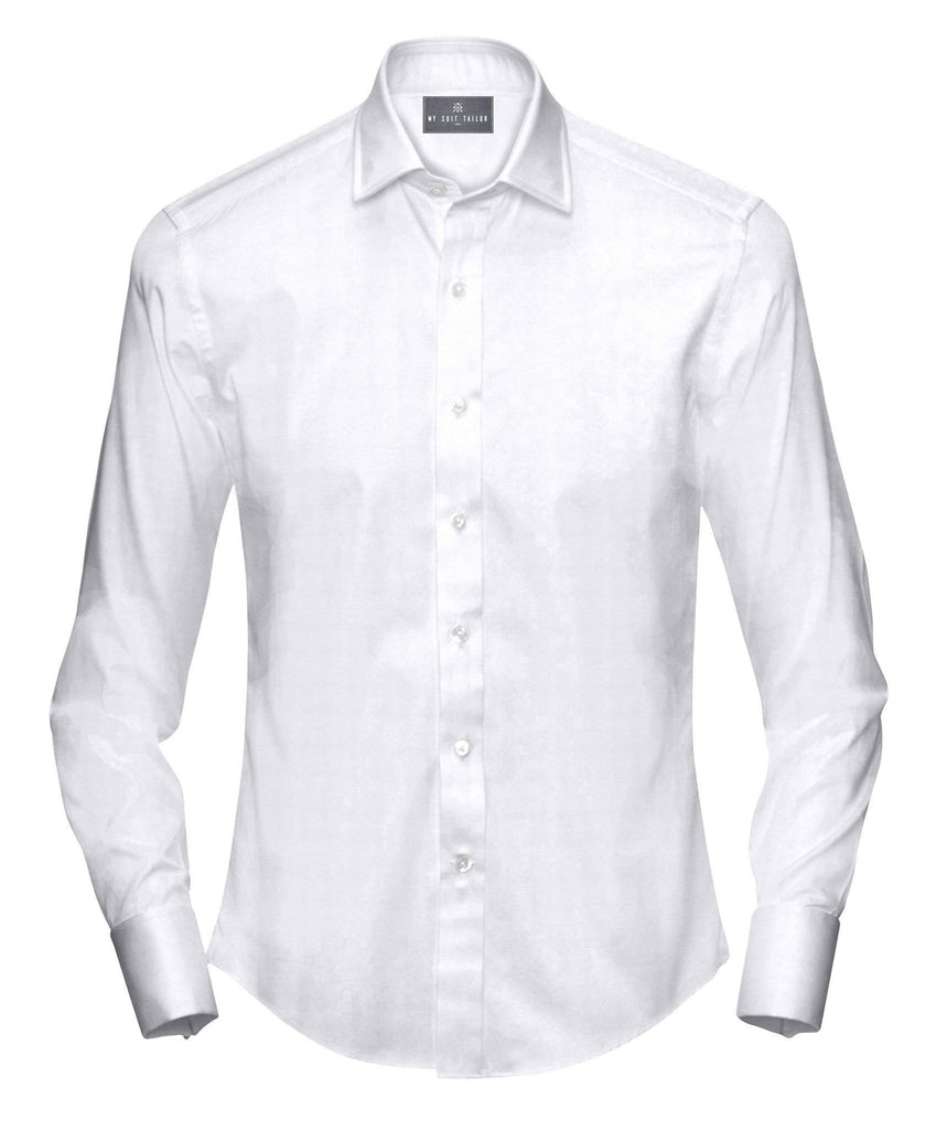 White Self Pattern Dress Shirt