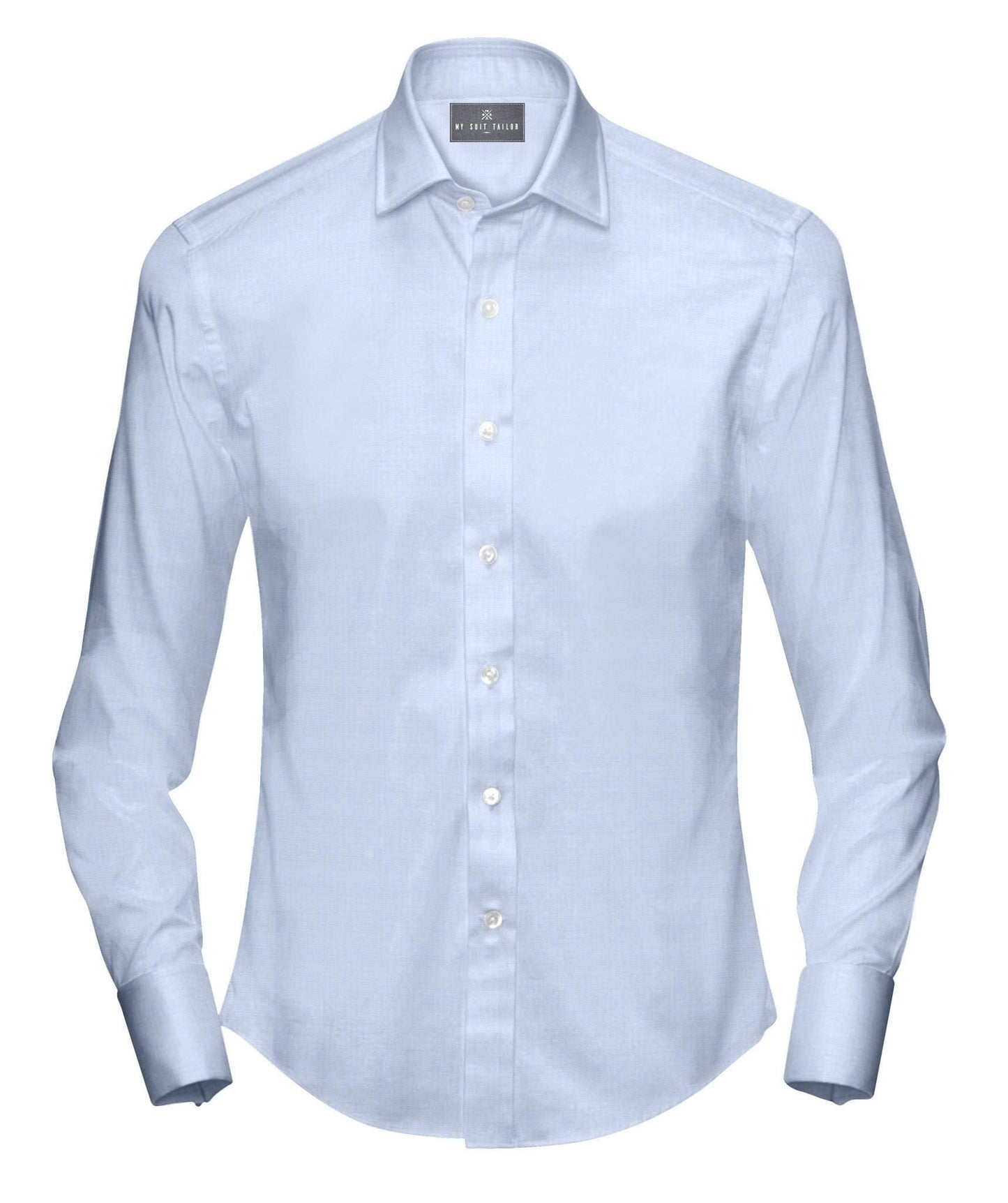 Buy Tailored Shirt for men: Light Blue Twill Dress Shirt| My Suit Tailor