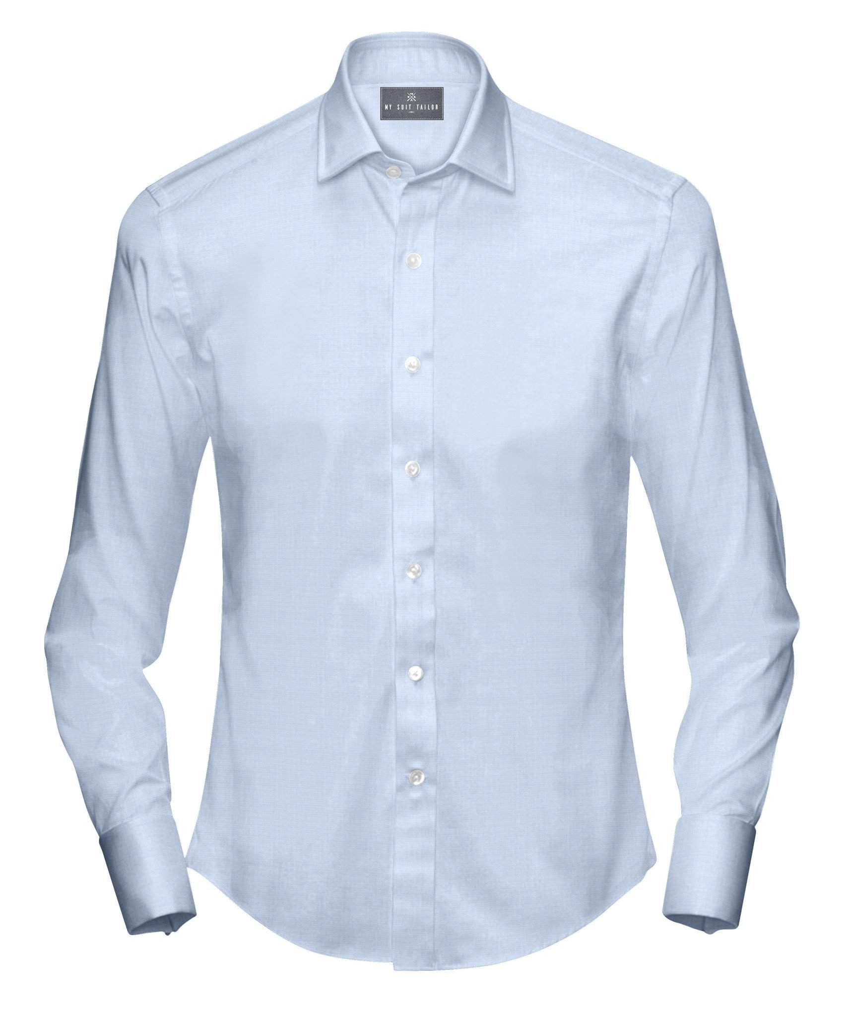 Buy Tailored Shirt for men: Light Blue Twill Dress Shirt| My Suit Tailor