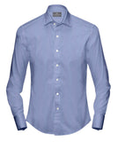 Buy Tailored Shirt for men: Royal Blue Herringbone Dress Shirt| My Suit Tailor