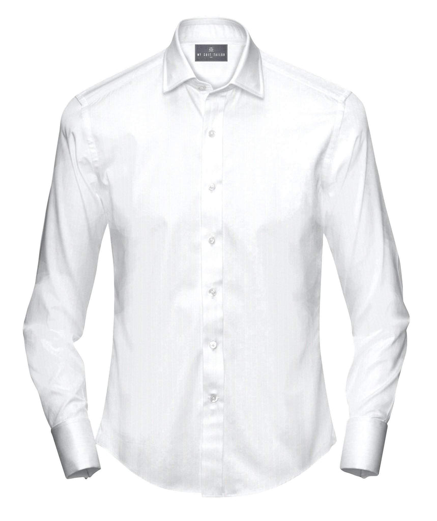 Tailored Shirts for Men: Buy White Herringbone Dress Shirt | My Suit Tailor Regular / XS