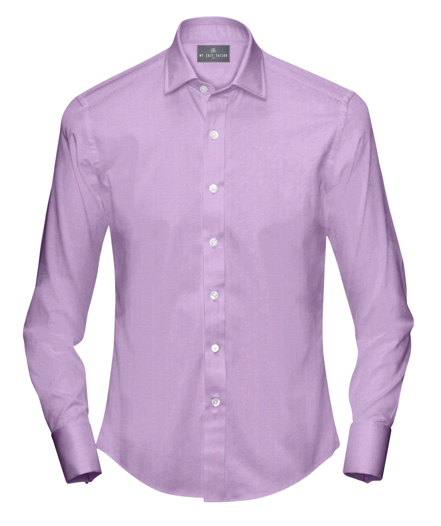 Tailored Shirts for Men: Buy Purple Herringbone Dress Shirt | My Suit Tailor Slim / XS