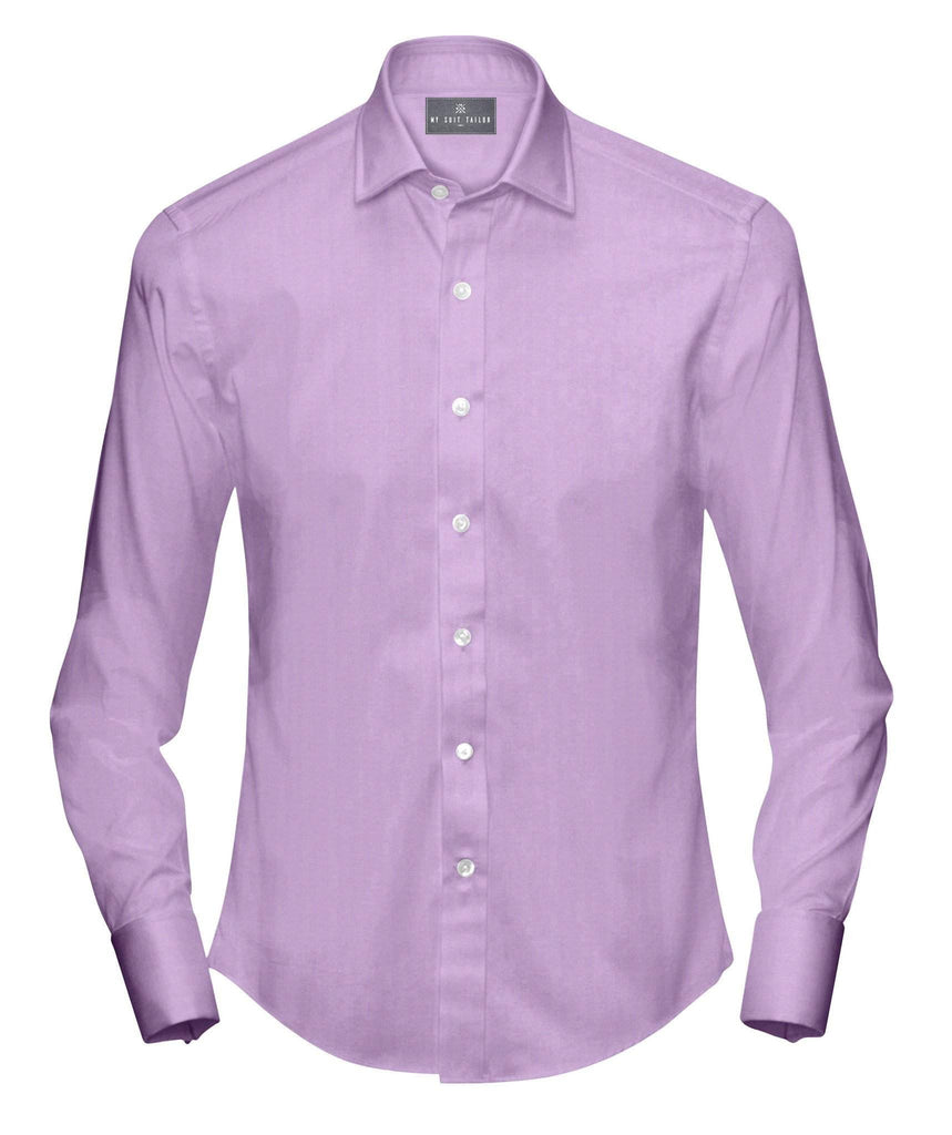 Purple Herringbone Dress Shirt